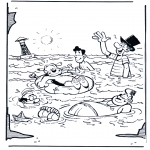 Coloriages faits divers - à la plage