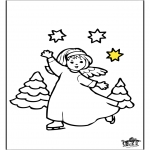 Coloriages Noël - Ange - dessin