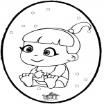 Coloriage thème - Bébé - Dessin à piquer