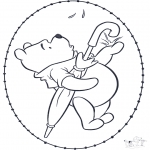 Bricoler cartes de broder - Carte à broder Winnie l'Ourson 2
