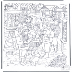 Coloriages hiver - Chants dans la neige