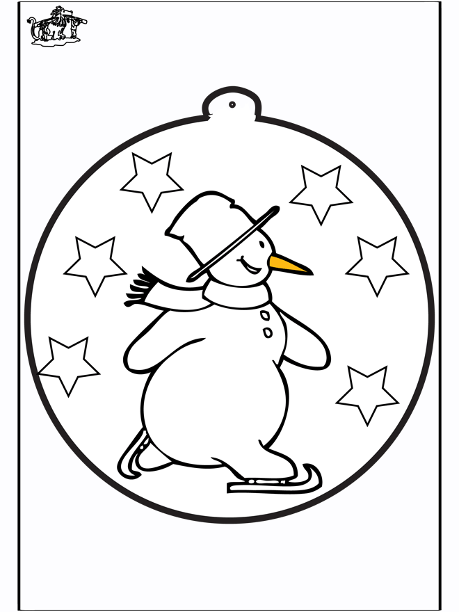 Dessin à piquer - Bonhomme de neige