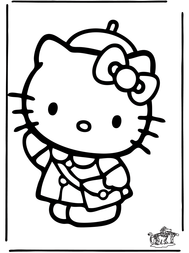 Coloriage De Hello Kitty Paques