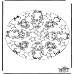Coloriages Noël - Noël Mandala 1
