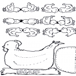Coloriage thème - Poule de Pâques 2