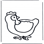 Coloriages d'animeaux - Poule