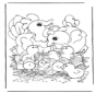 Poules avec oeufs