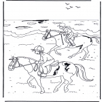 Coloriages d'animaux - A cheval 2