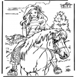 Coloriages d'animaux - A cheval 4