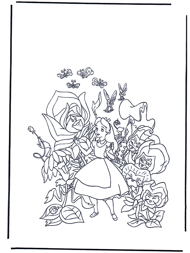 Alice au pays des merveilles  1 - Coloriages Alice au pays des merveilles