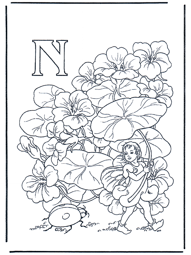 Alphabet N - Coloriages alphabet