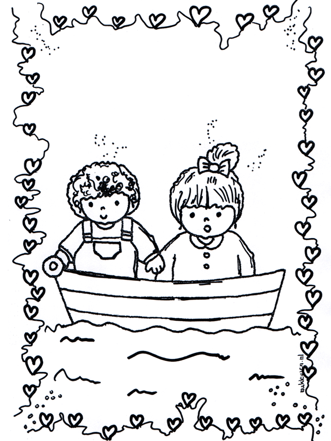 Amoureux 1 - Coloriages enfants