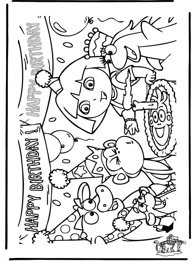 Anniversaire de Dora - Coloriages Dora