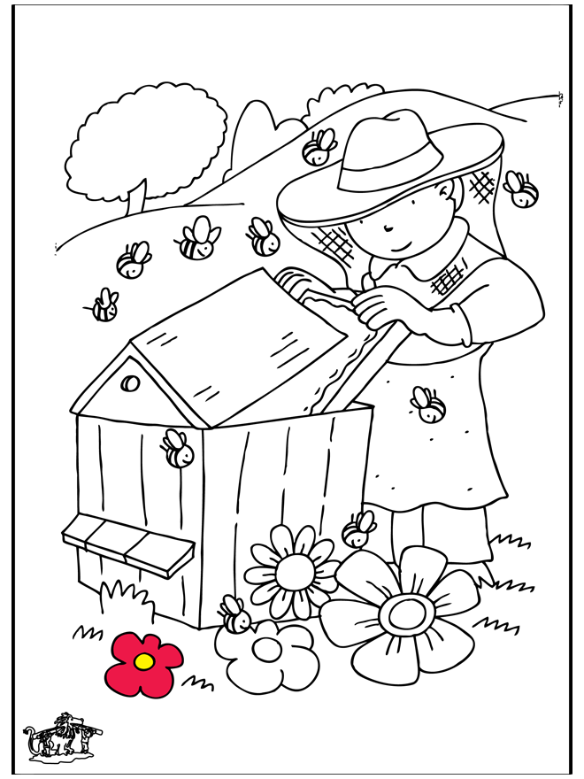 Apiculture et abeilles - Coloriages assortis