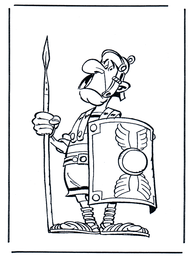 Astérix le soldat romain - Coloriages Astérix