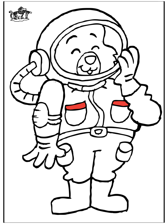 Astronaute chat - Coloriages astronautiques