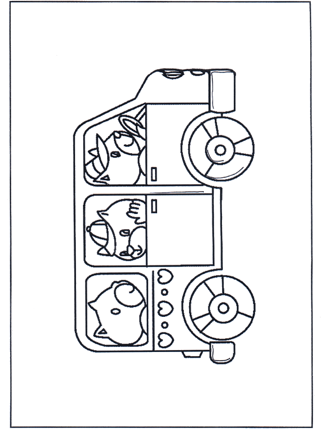 Autobus avec des enfants - Coloriages Ecole