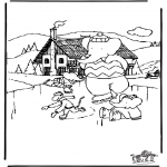 Coloriages pour enfants - Babar sur la glace