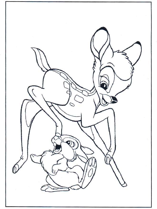 Bambi et Pan-Pan - Coloriages Bambi