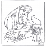 Personnages de bande dessinée - Barbie avec chat