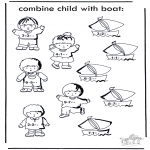 Bricolage coloriages - Bateau et enfant