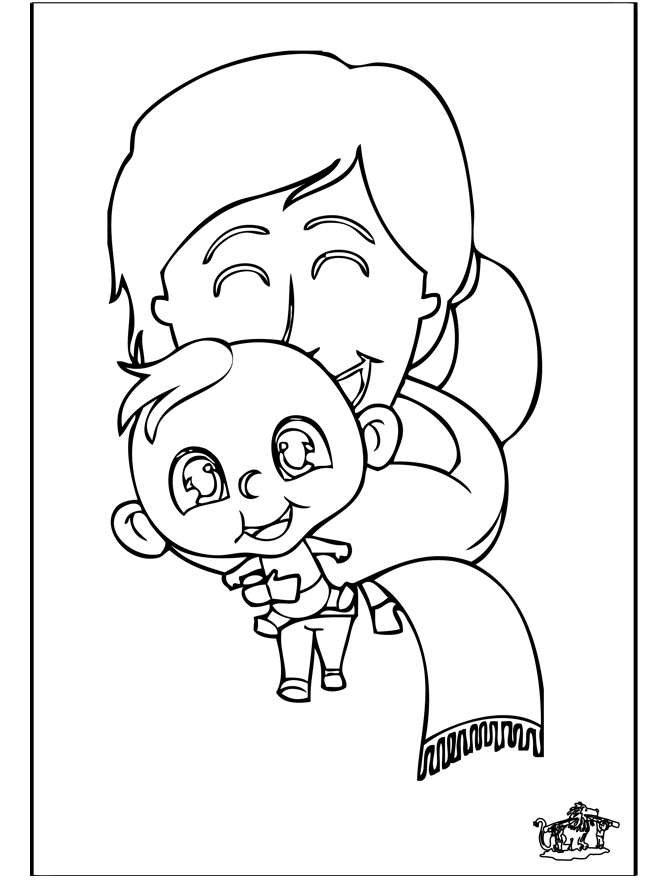 Bébé 11 - Coloriages Naissance