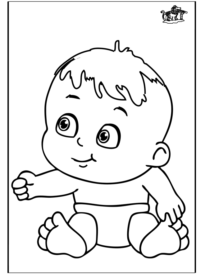 Bébé 12 - Coloriages Naissance