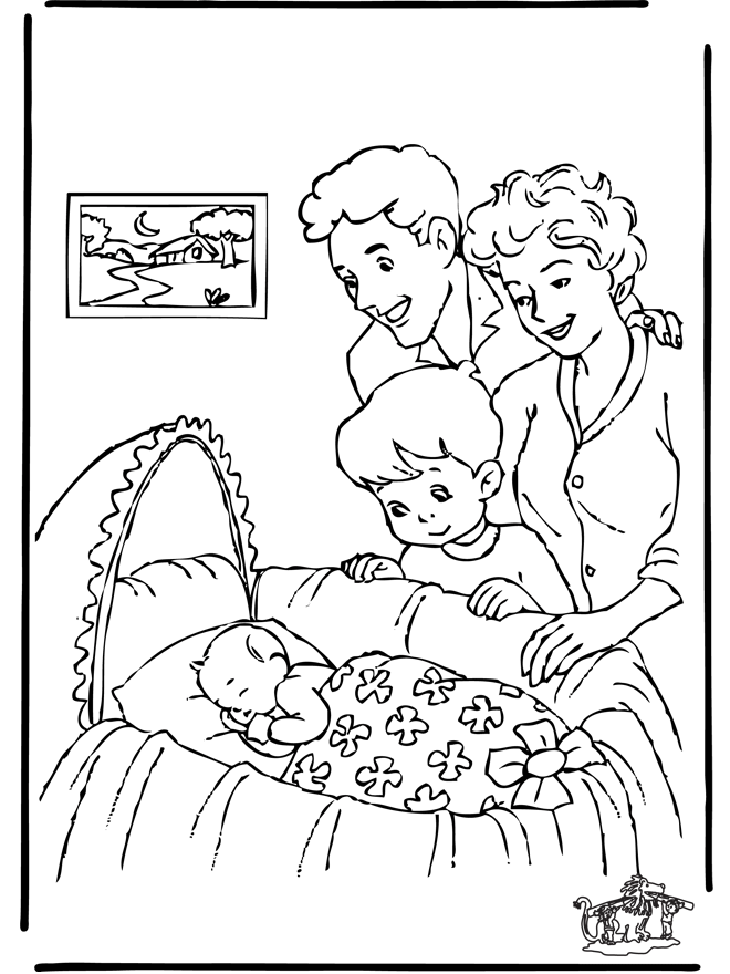 Bébé 6 - Coloriages Naissance