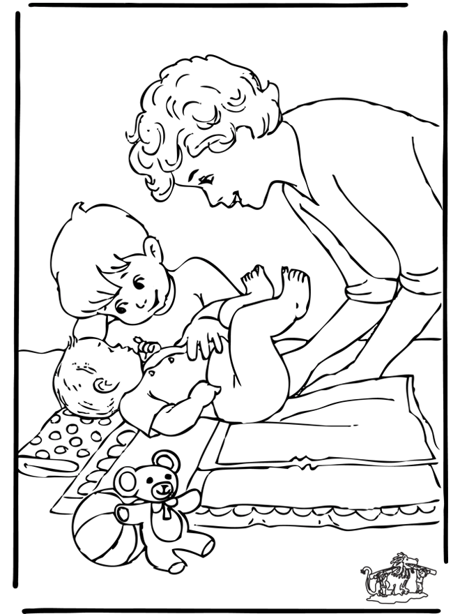 Bébé 7 - Coloriages Naissance