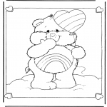 Coloriages pour enfants - Bisounours arc-en-ciel