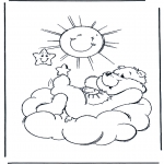 Coloriages pour enfants - Bisounours soleil