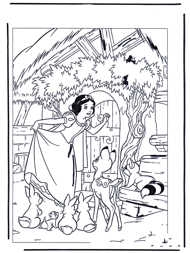 Blanche-Neige 7 - Coloriages Blanche-Neige