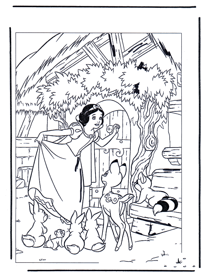 Blanche-Neige 8 - Coloriages Blanche-Neige