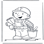 Coloriages pour enfants - Bob avec des découpages