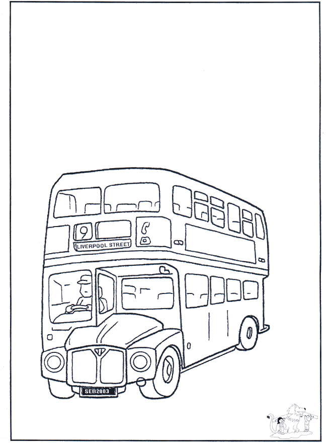 Bus à impériale - Coloriages assortis