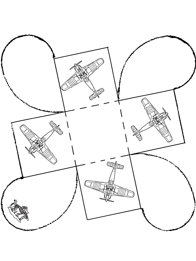 Cadeau carton - Avion - découpages