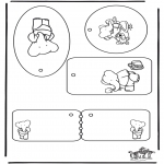 Bricolage coloriages - Cadeau label - Babar