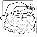 Coloriages Noël - calendrier d'avent père Noël