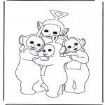 Coloriages pour enfants - Câlin des Télétubbies