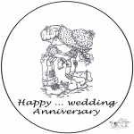 Coloriage thème - Carte . anniversaire mariage