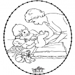 Coloriage thème - Carte à broder -  bébé 1