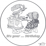 Bricolage coloriages - Carte d'anniversaire 2