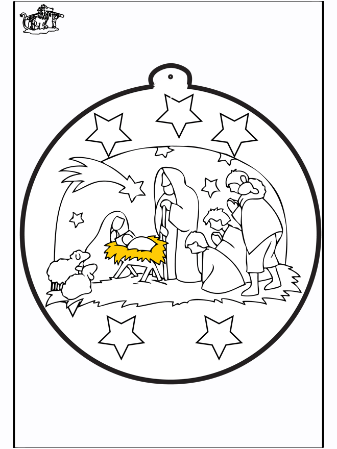 Carte de piqûre - Crèche de Noël 1 - Cartes de piquer Noël