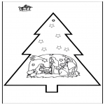 Coloriages Noël - Carte de piqûre - Crèche de Noël 3