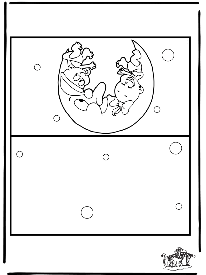 Carte naissance 2 - Coloriages Naissance