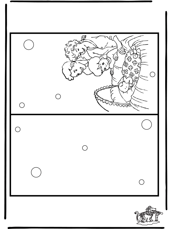 Carte naissance 5 - Coloriages Naissance