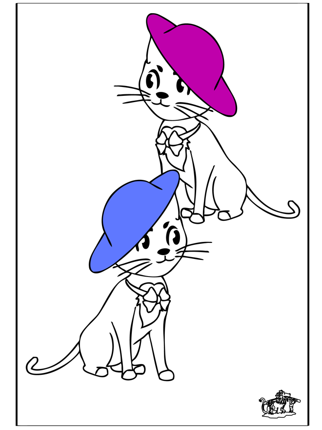 Chat 2 - Coloriages Chats