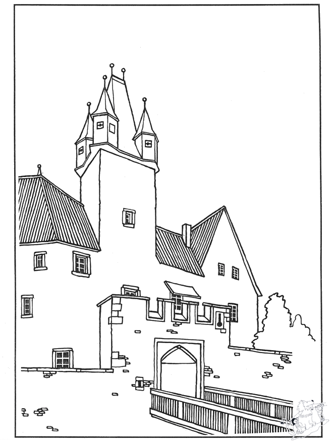 Château 3 - Coloriages Châteaux