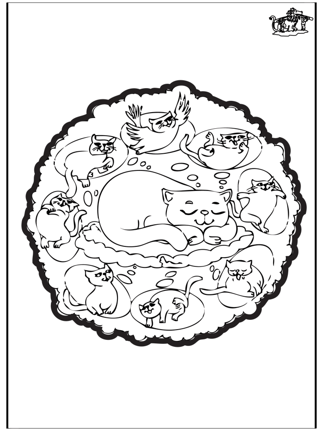 Chats - mandala - Mandala d'animaux