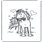 Coloriages d'animaux - Cheval amoureux